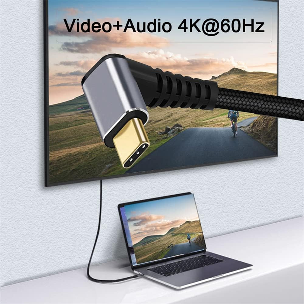 90 Degree Up Down Angled Type-C USB-C Male to Male USB3.1 10Gbps 100W Da…