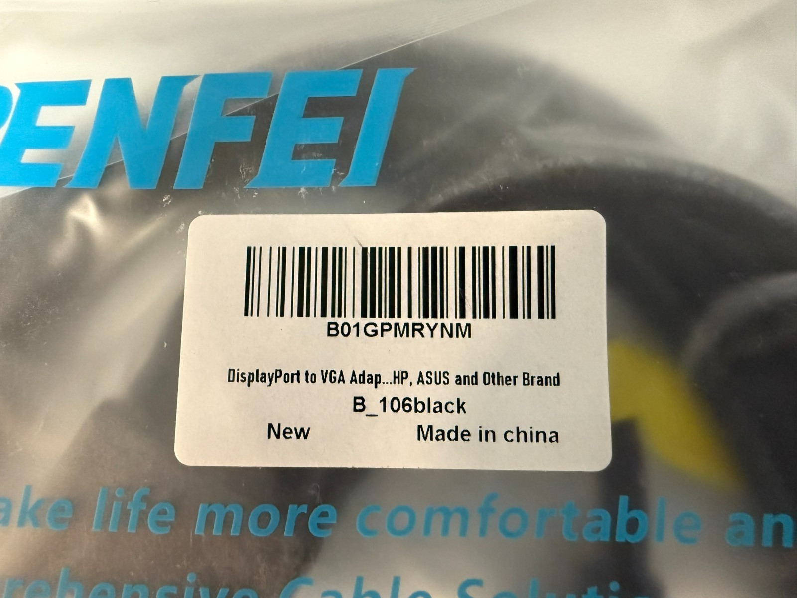 Lot of 6 – BENFEI Uni-directional DisplayPort (DP) to VGA 6 Feet Cable – NEW
