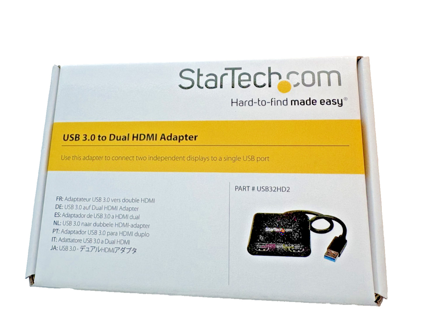 StarTech USB 3.0 to Dual HDMI Adapter Black USB32HD2 Dual Output HDMI