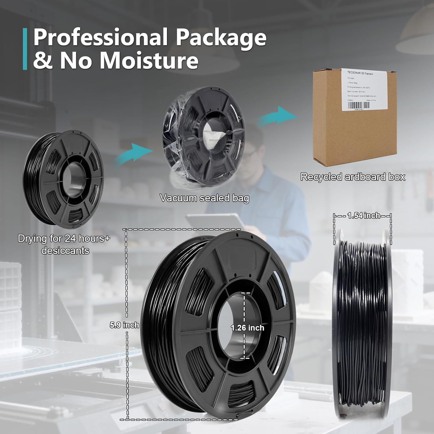 85A TPU 3D Printer Filament 1.75Mm ±0.03Mm,250G Black Filament,Super Soft & Flex