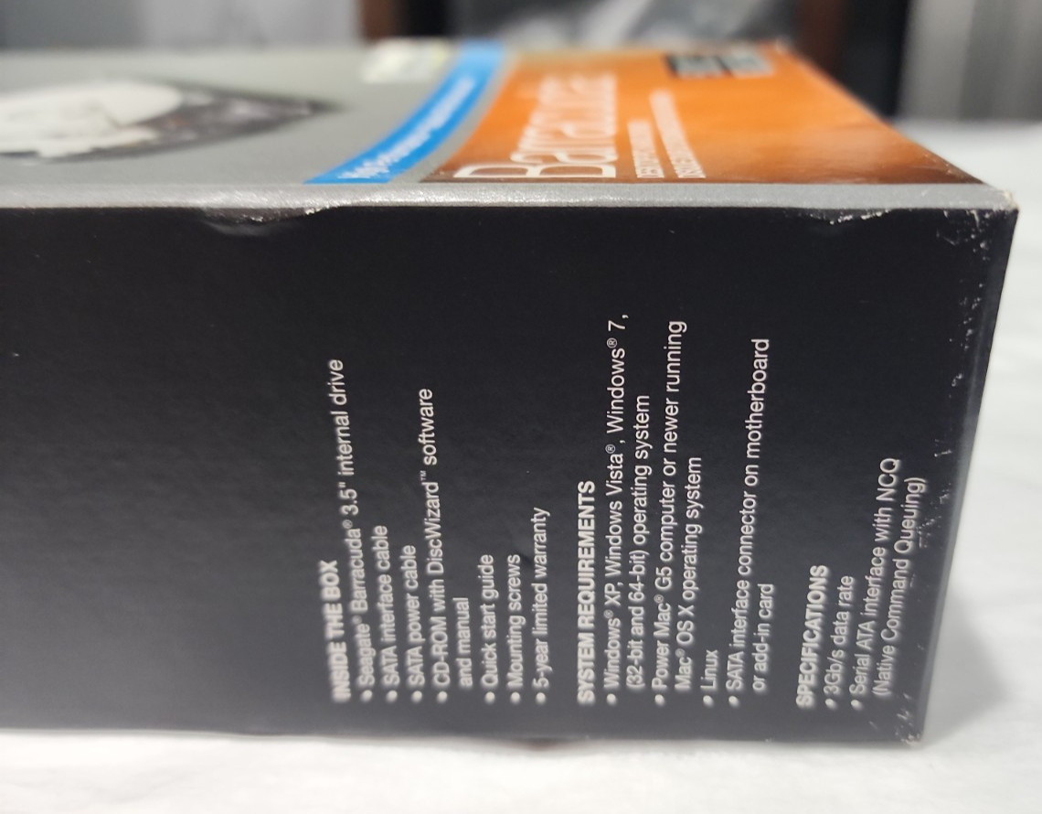 Seagate Barracuda 500gb SATA hard drive sealed in box