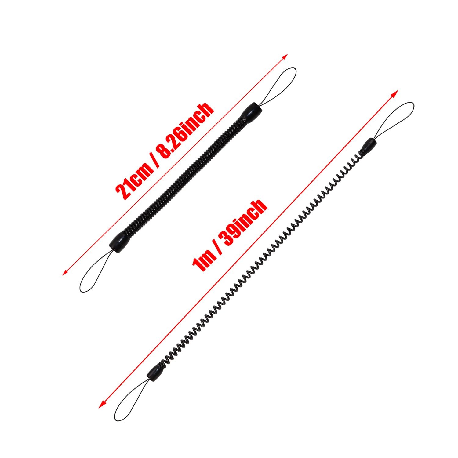 Mini Skater Plastic Elastic Tether Lanyard for Touch Pens 11.81-inch, Black