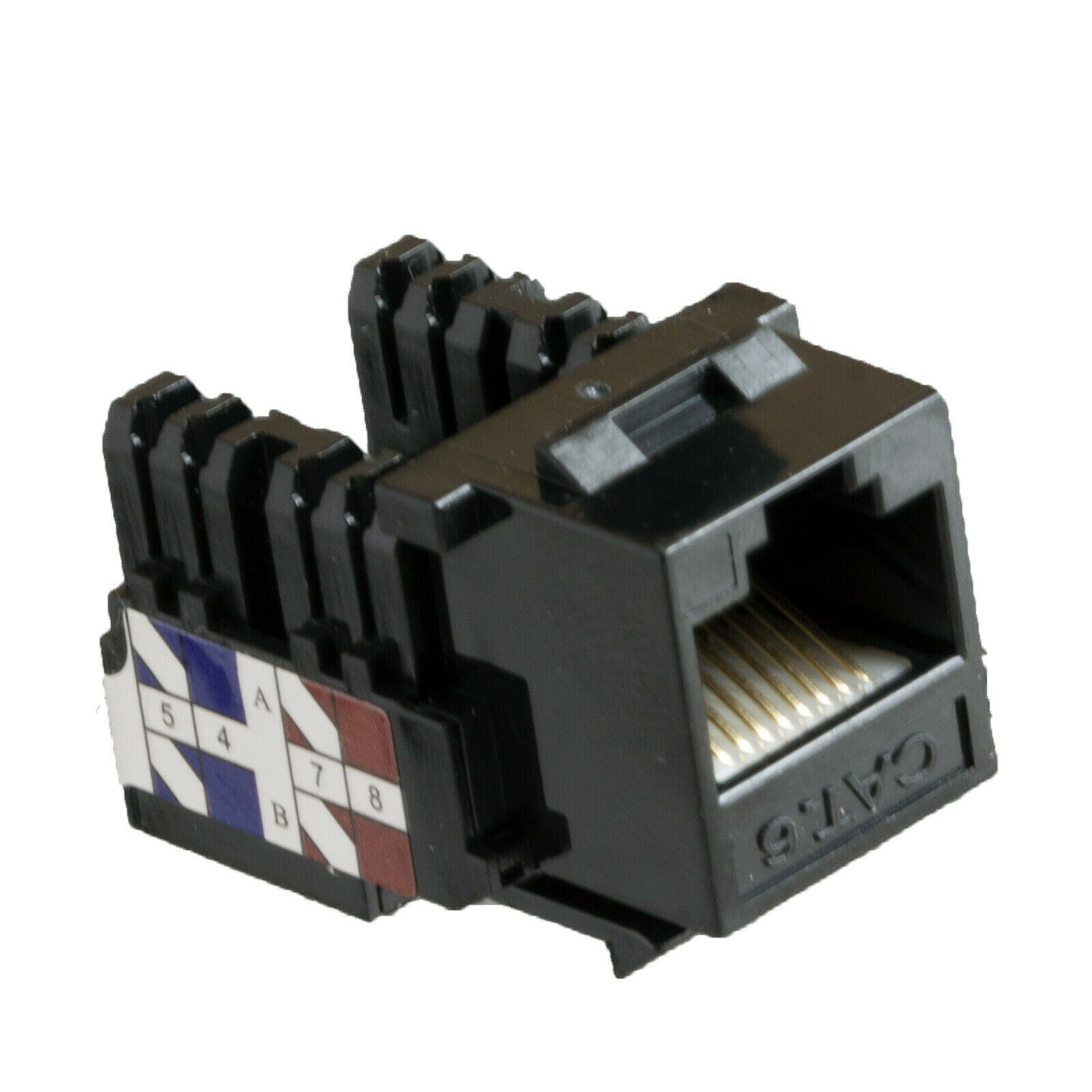 10- RJ45 Cat6 Cat-6 8P8C Keystone Jack BLACK FREE SHIP! TUFF JACKS Quality!