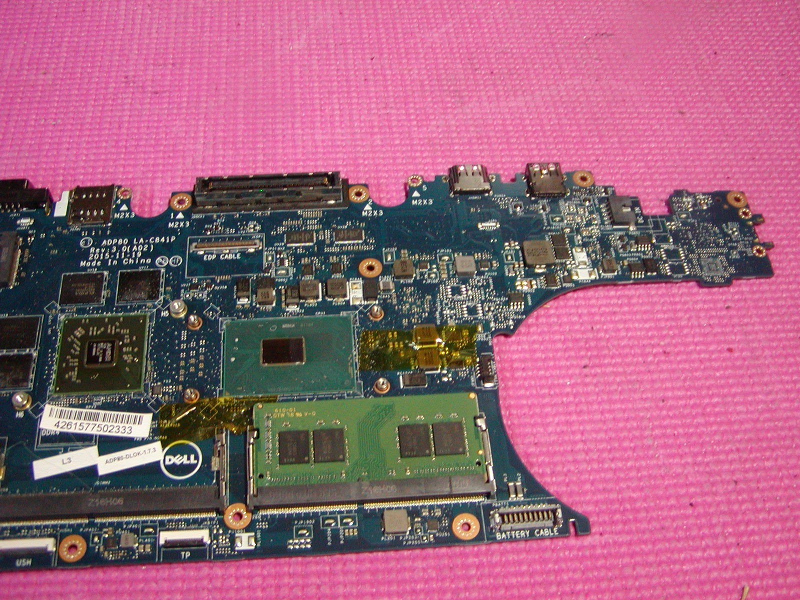 Dell Latitude E5570 Intel 2.7 GHz Core i7-6820HQ DDR4 Motherboard POSTS (PICS)