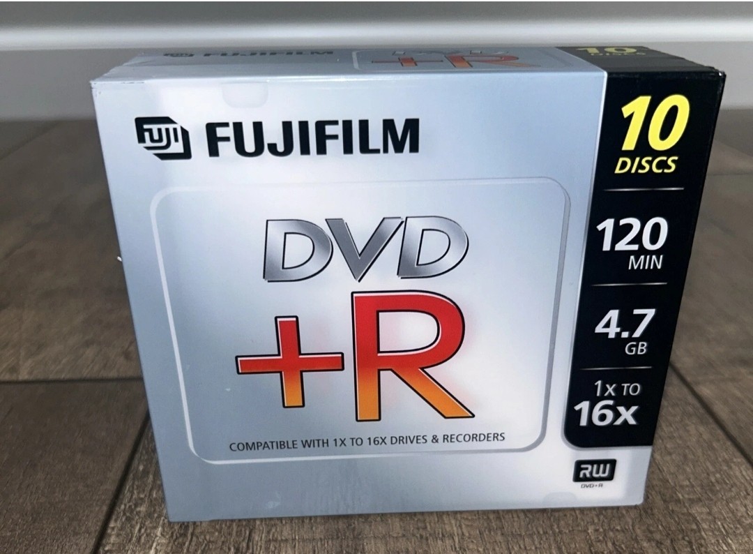 New FujiFilm DVD +R Recordable Discs W/ Slimline Jewel Case