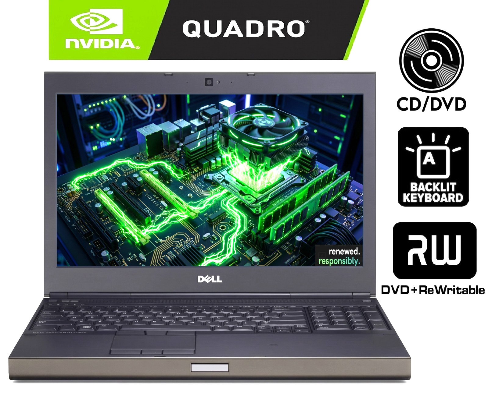 17.3″ Dell Gaming Laptop PC: i7-4800MQ! 16GB RAM – 512GB SSD! Windows 10!