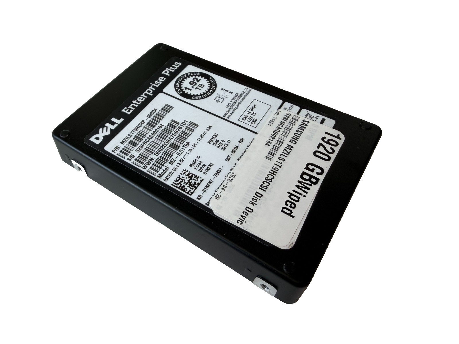1NFN7 Dell Enterprise Plus 1.92TB SAS 12Gb/s Read Intensive 2.5″ SSD MZ-ILS1T9A