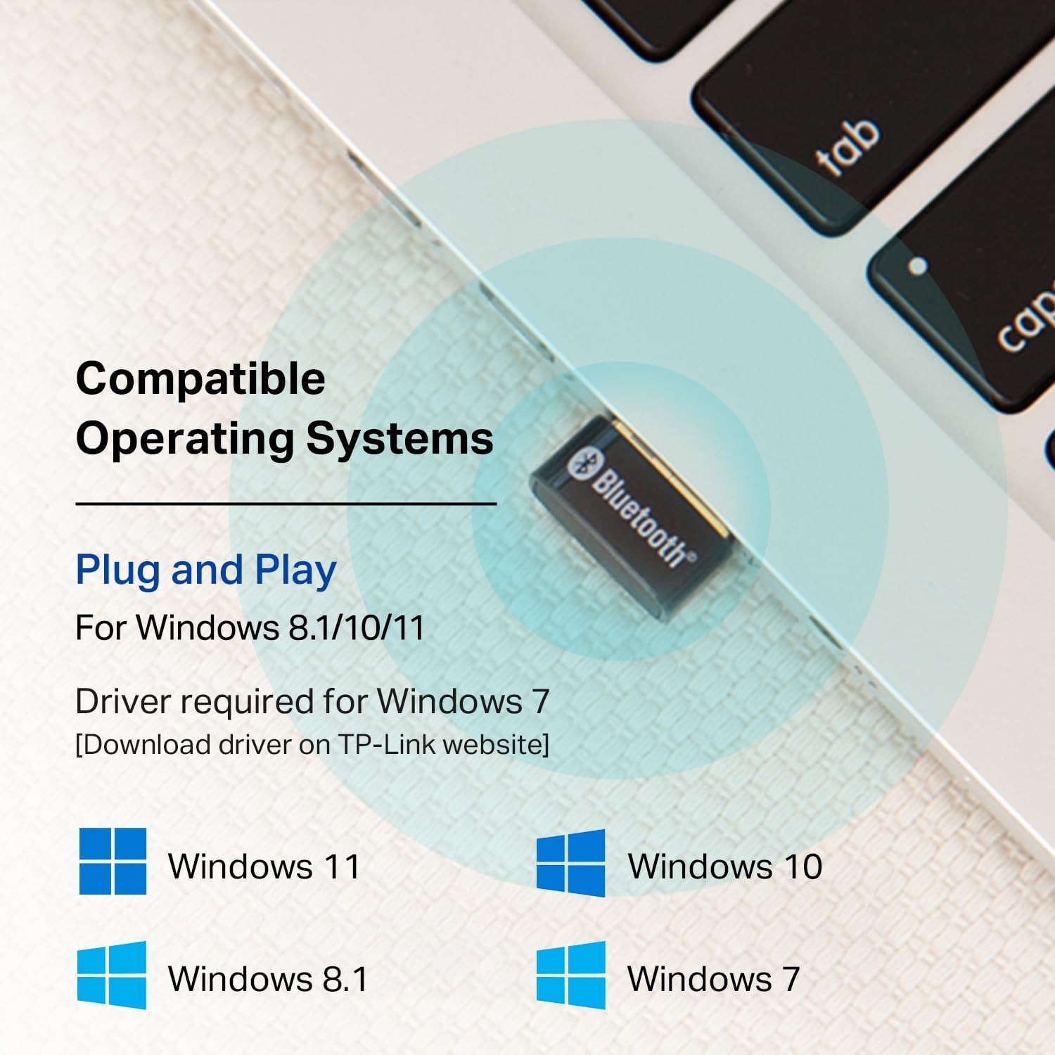 USB Bluetooth Adapter for PC – Bluetooth 5.4 Dongle Receiver, Plug and Play, Nan