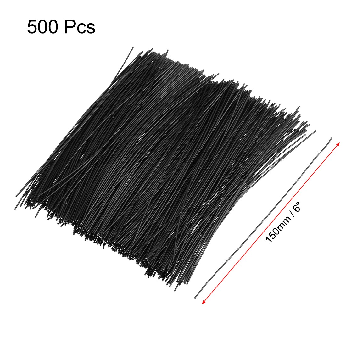 6 Inches Metallic Twist Ties Reusable Cable Cord Wire Ties Black 500pcs