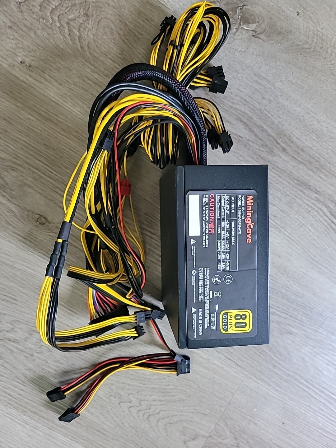 MiningCave Power Supply 1600W 80 PLUS GOLD Model: 1600W-6GPU-ATX