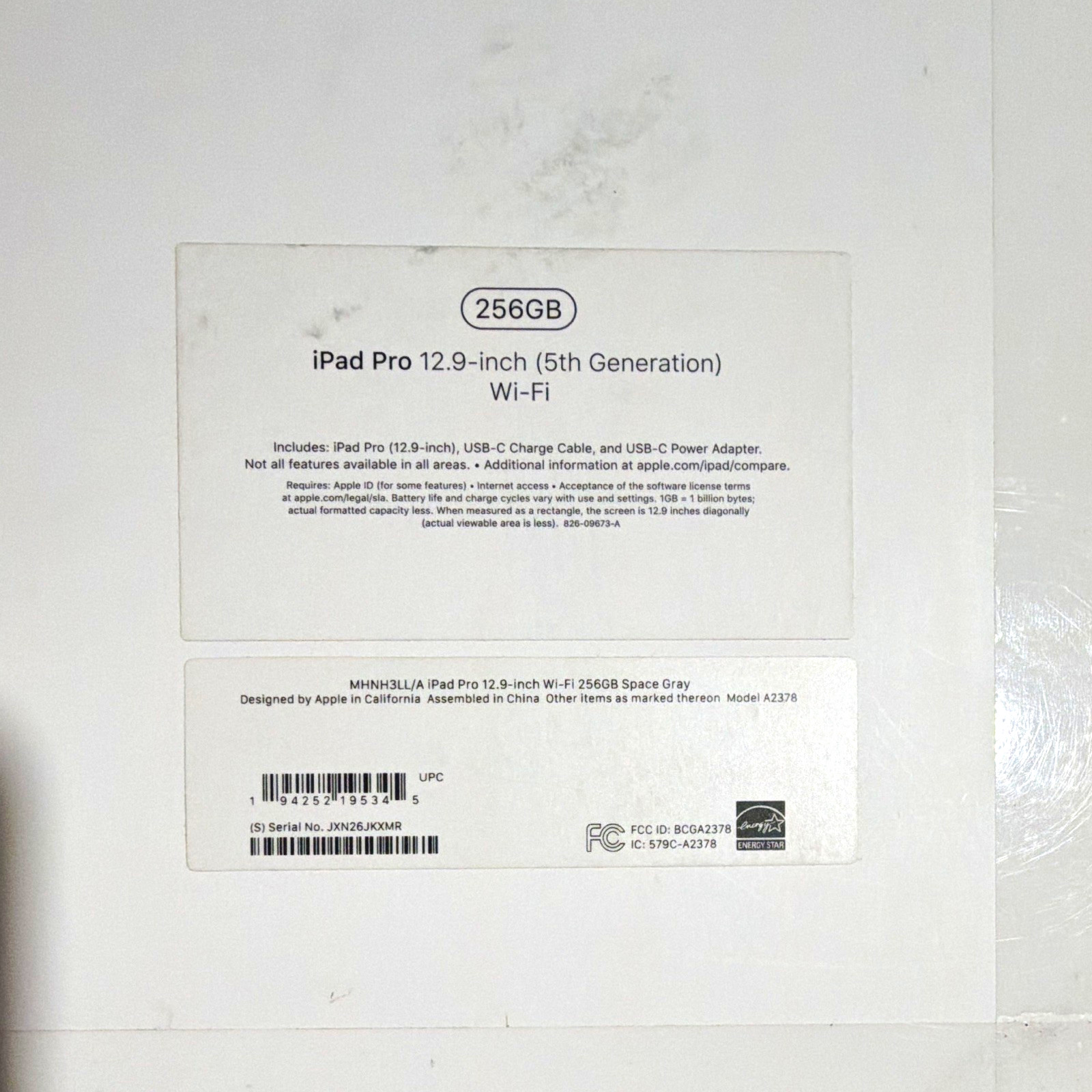 Apple iPad Pro 12.9in 5th Gen 256GB Wi‑Fi Space Gray MHNH3LL/A