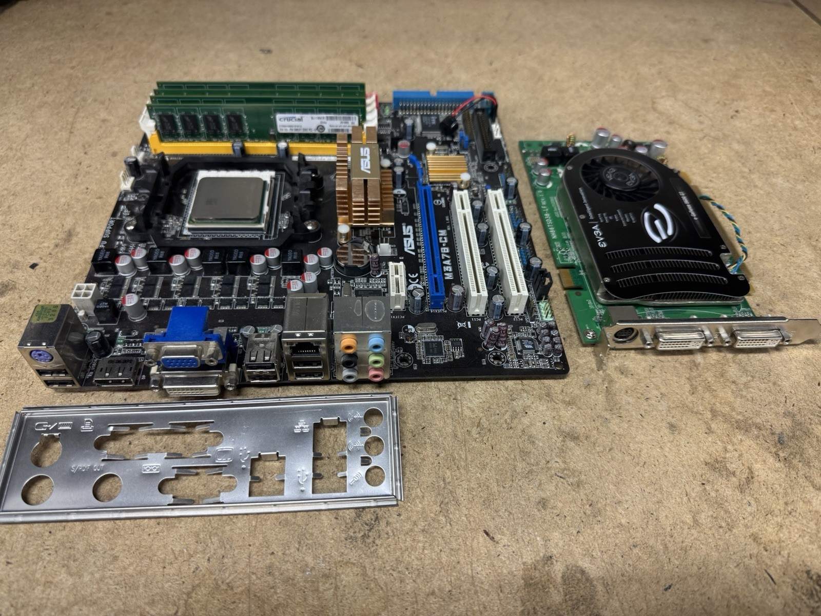 Asus M3A78-CM Mobo + AMD Phenom II X4 945 + 8GB DDR2 RAM + GeForce 8600GT GPU