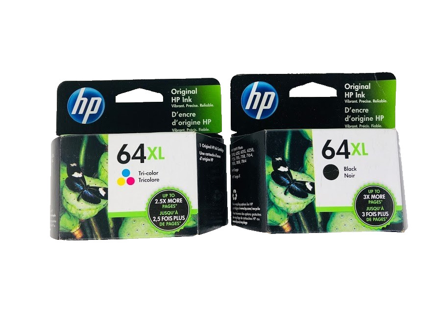 GENUINE 2-Pack HP 64XL Black & Tri-Color Ink Envy 7155 7158 SEALED Boxes