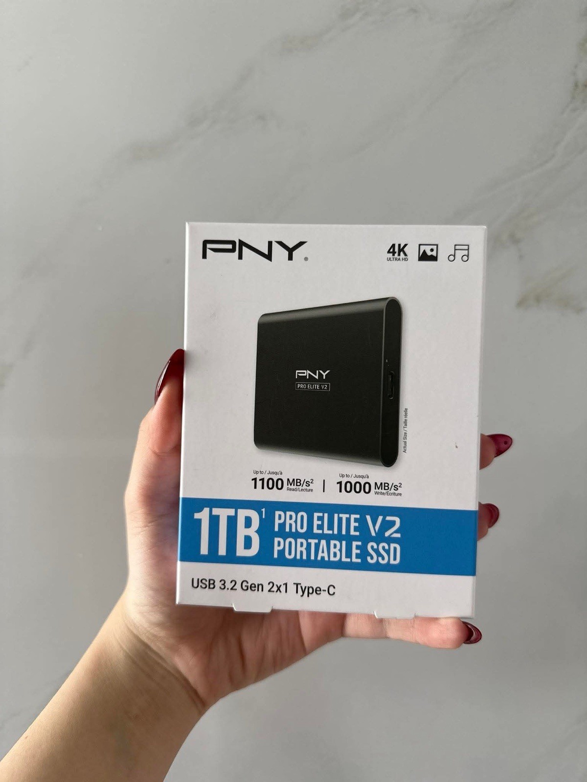 PNY Pro Elite V2 1TB Portable External SSD (PSD0CS2160-1TB-RB)