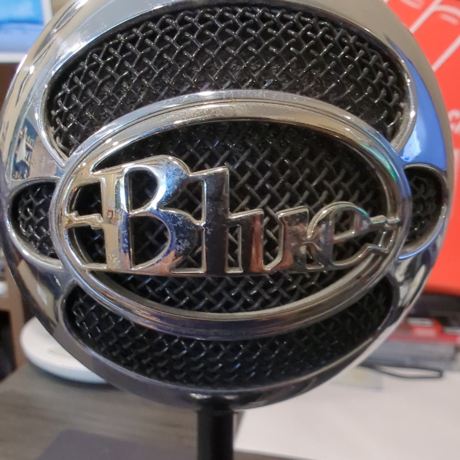 Blue Snowball USB Microphone Cardioid with Adjustable Stand, Silver/Black