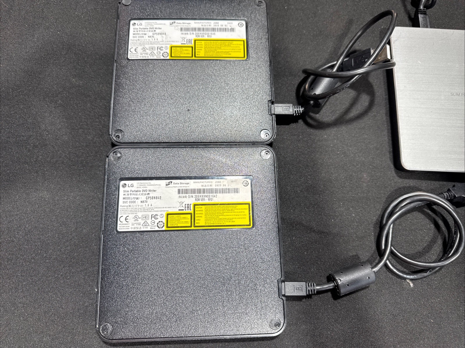 Lot of 3. LG Electronics Slim Portable DVD Writer GP60NS50 & GP50NB40 Tested.