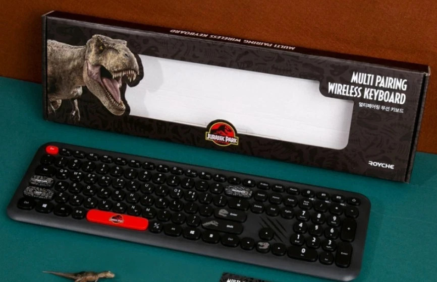 Royche Universal Jurassic Park Bluetooth Wireless Keyboard Multi-Pairing PC Mac
