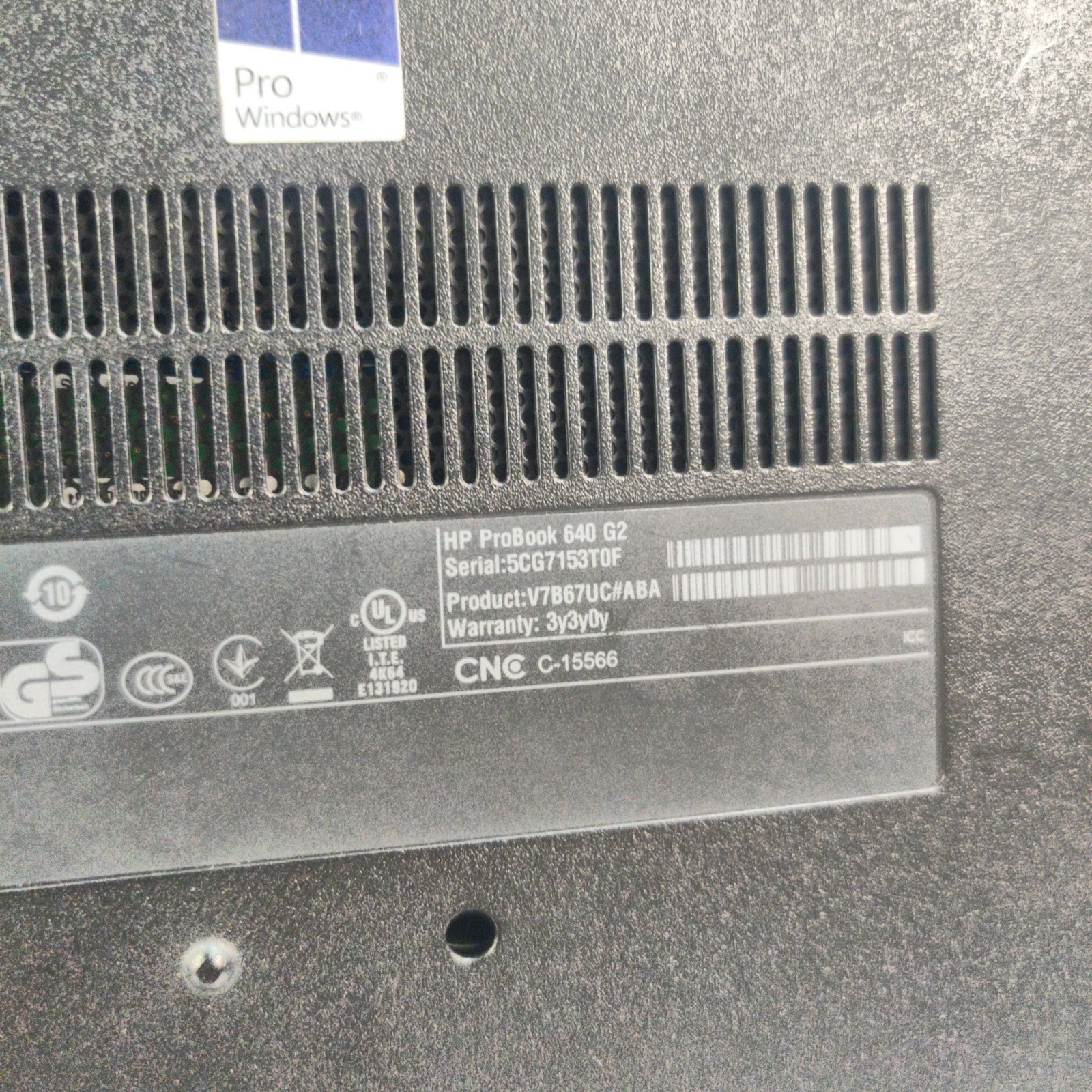 Hp ProBook 640 G2 Laptop i5-6300U 12GB NO SSD/OS/AC ADAPTER – USED
