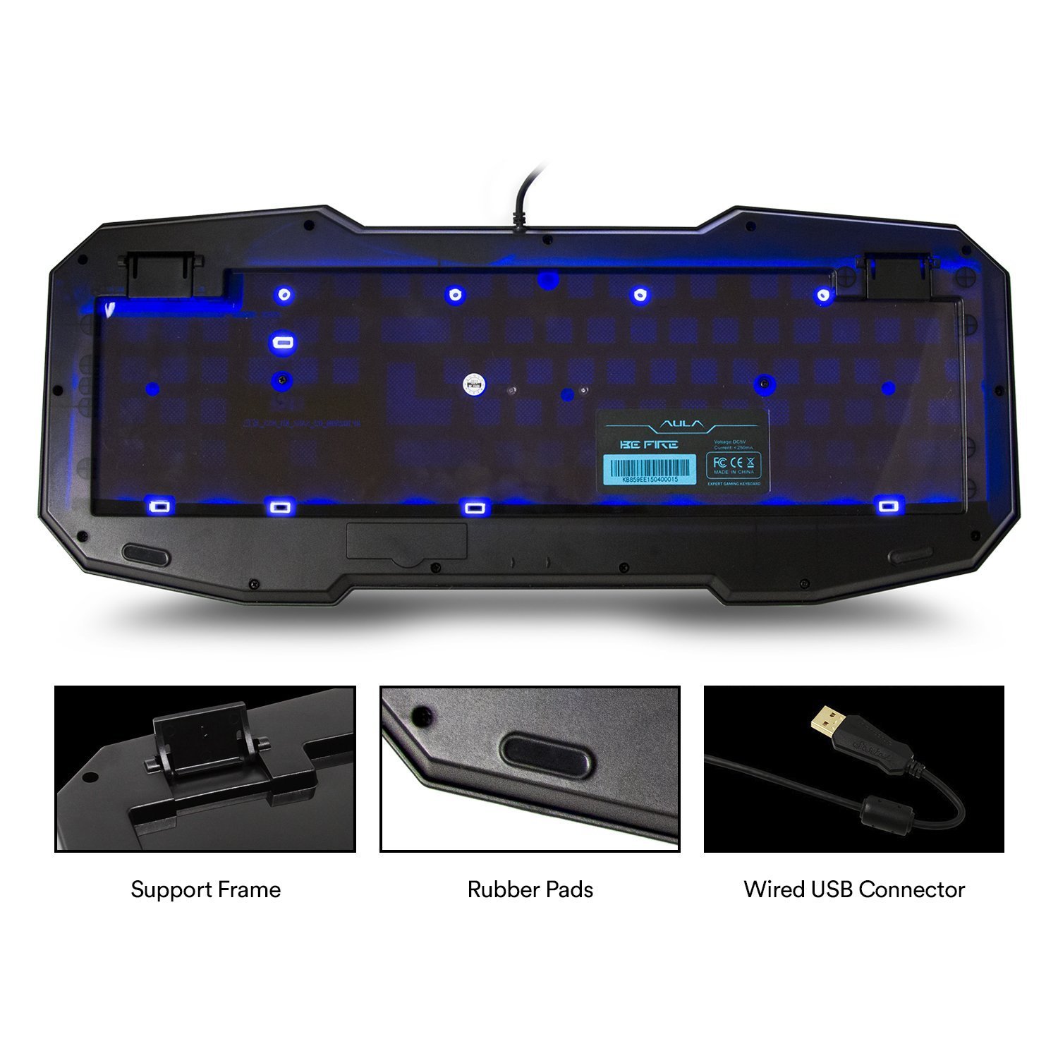 Beastron Backlit Gaming Keyboard and Mouse Combo with Adjustable DPI for Gamers