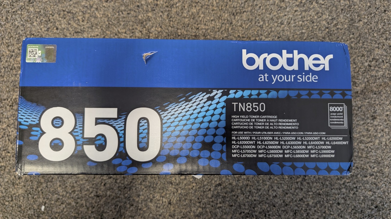 Brother Genuine TN-850 Black High Yield Toner Cartridge – Brand New Sealed Box