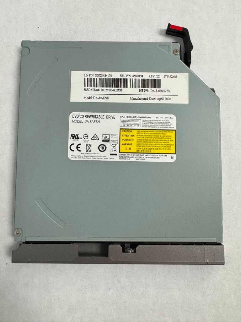 Philips Lite-On DVD/CD Rewritable Drive DA-8AESH-22B /SDX0K84170 /45K0494 Lenovo