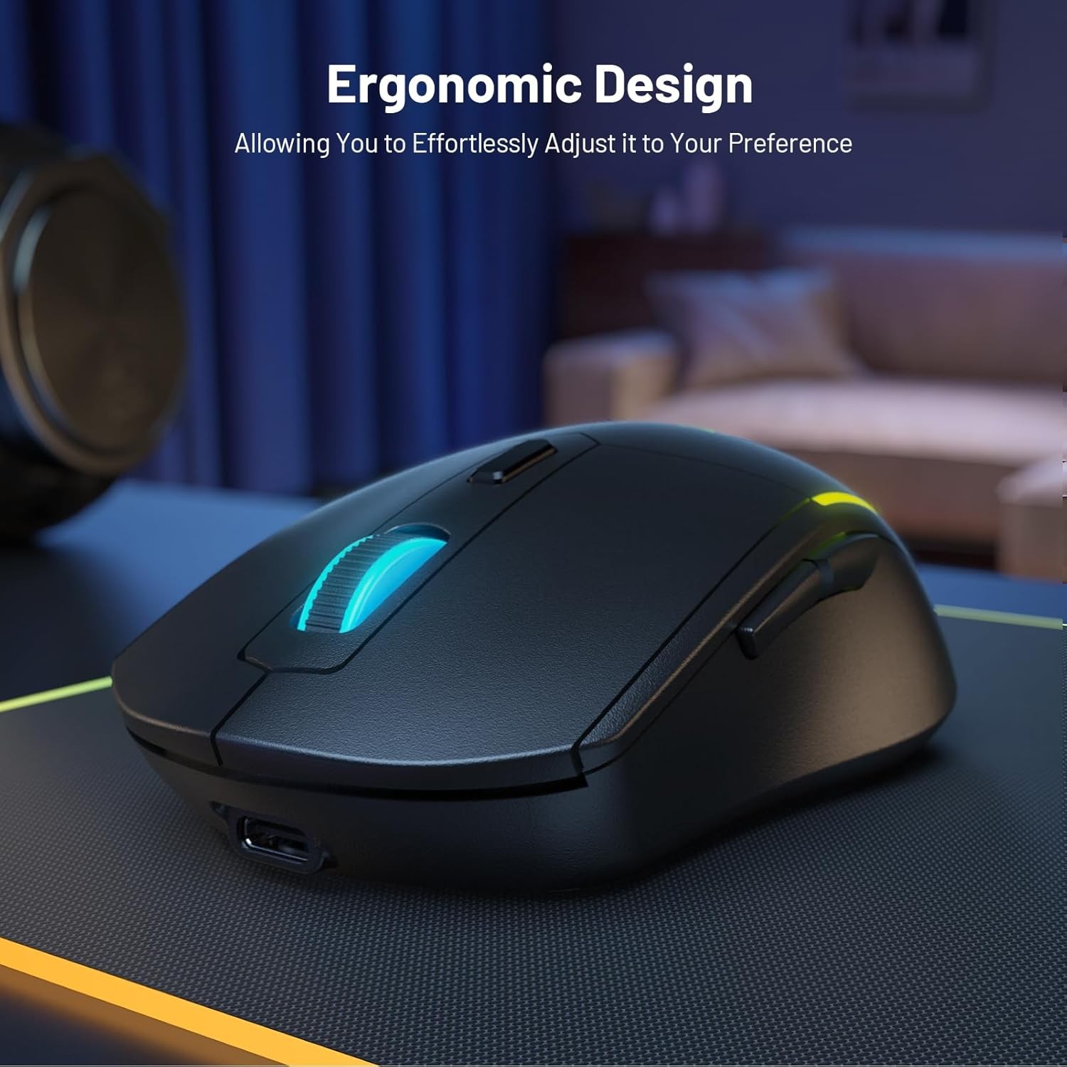 Snpurdiri 60% Wireless Gaming Keyboard & Mouse Combo, 68Key Backlit Rechargeable