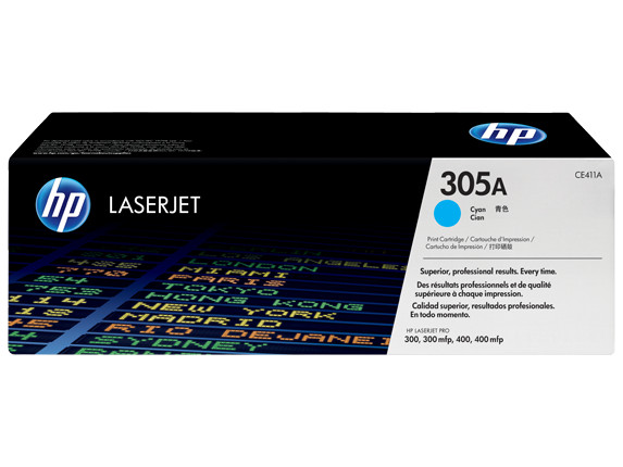 HP 305A Cyan Original LaserJet Toner Cartridge, ~2,600 pages, CE411A