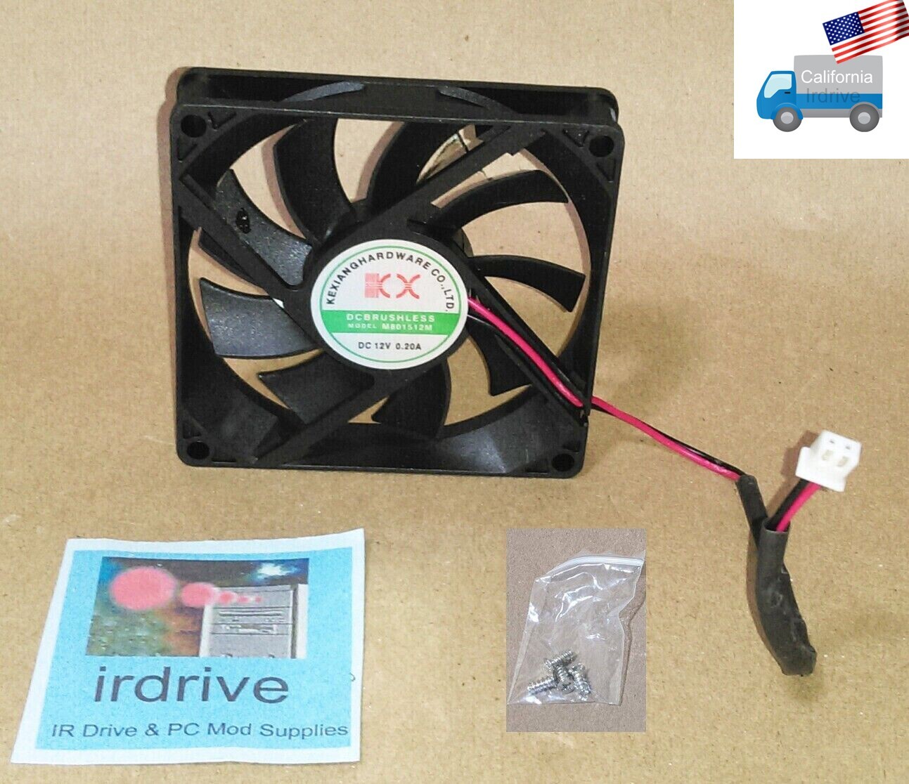 Kexiang 80mm 2pin 12V DC 0.20A Replacement Power Supply PSU Cooling Fan M801512M