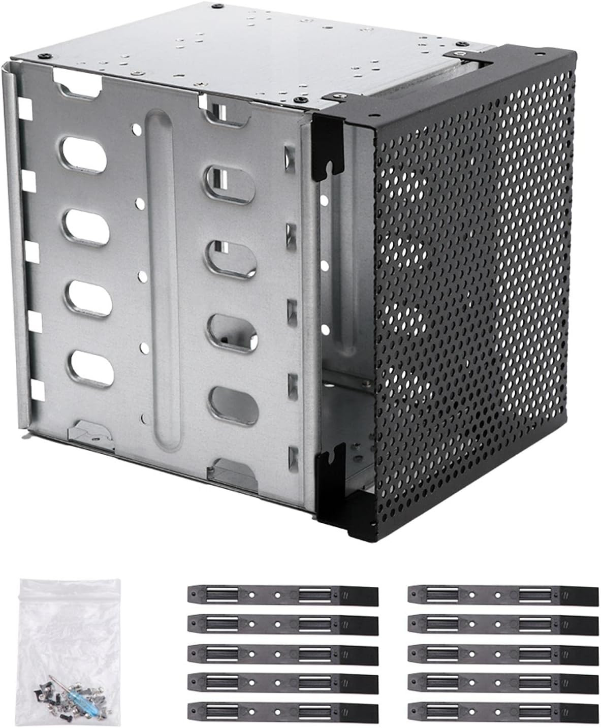 Hard Drive Cage, Galvanized Steel Plate Hard Driver Tray with Fan Space, 5.25″ t