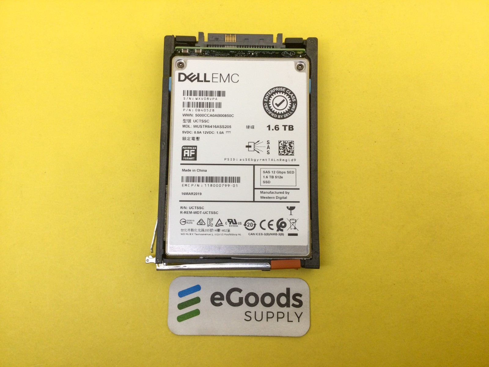 005053427 EMC WD 1.6TB SAS 2.5″ 12Gb/s SSD WUSTR6416ASS205