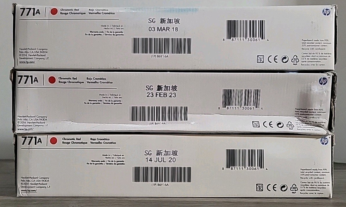 HP 771A 775-ml Chromatic Red DesignJet Ink Cartridge, B6Y16A