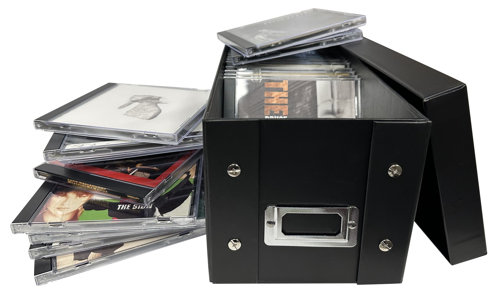 CheckOutStore Black CD Jewel Cases Storage Box (Holds 29 Cases) Lot