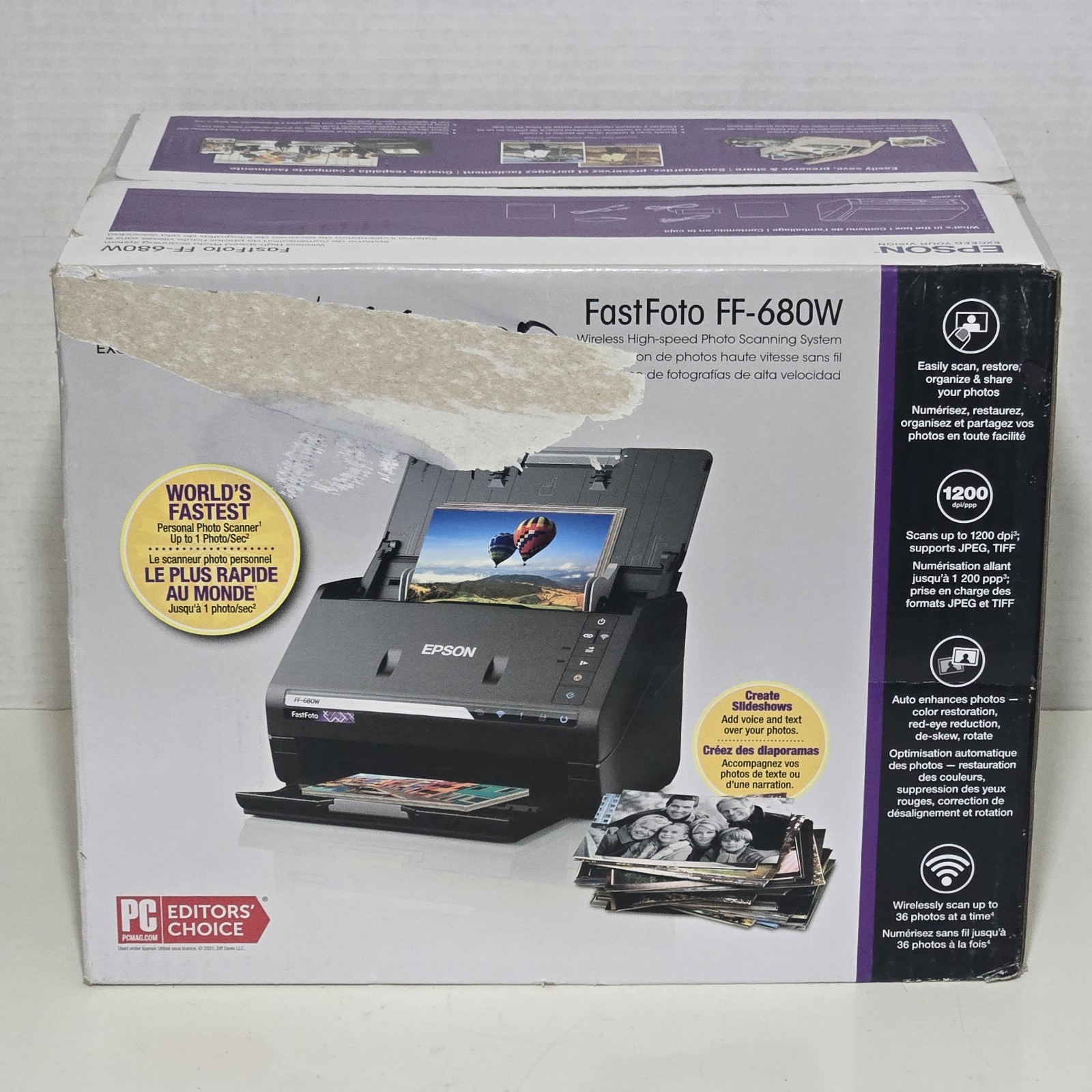 Epson FastFoto FF-680W Photo Scanner (B11B237201) New Retail Sealed Box