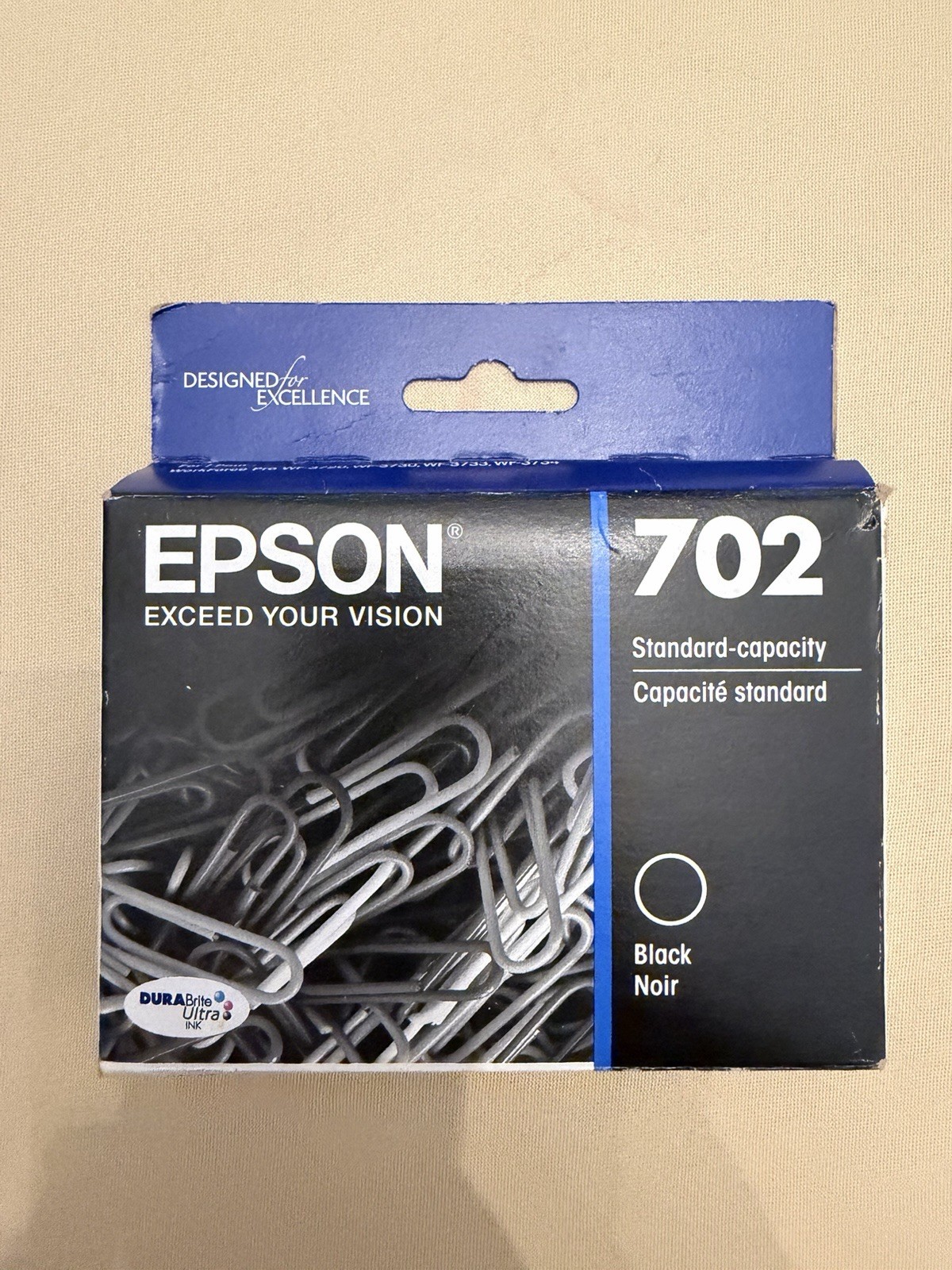 NIB Epson 702 Black Ink Cartridge EXP 11/2027