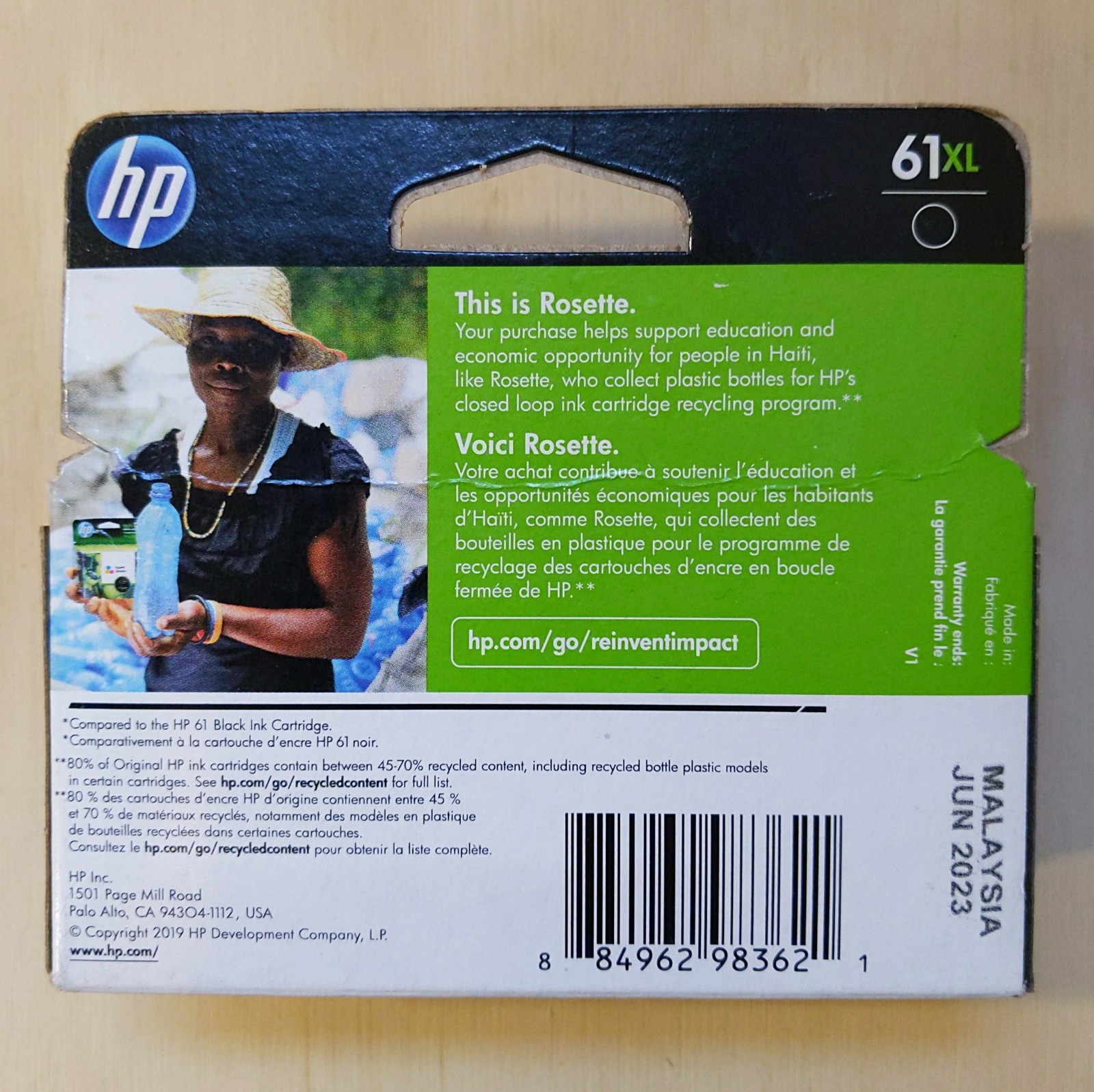 LOT (2) HP 61XL Black High Yield Ink Cartridges CH563WN Genuine New EXP 06/2023