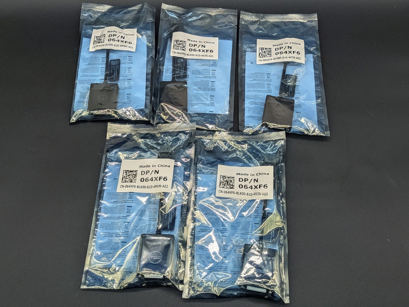 Lot of 5 Dell DisplayPort to DVI-D Single Link Video Adapters Display DP to DVI