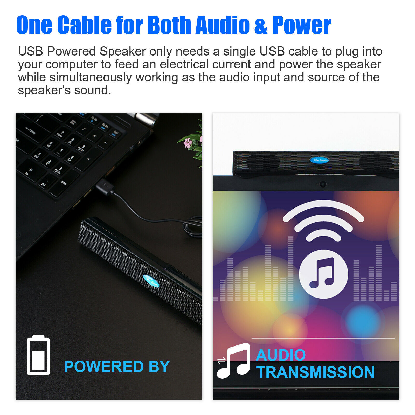Wired USB Computer Speakers Stereo Sound Bar With Clip For PC laptop Desktop
