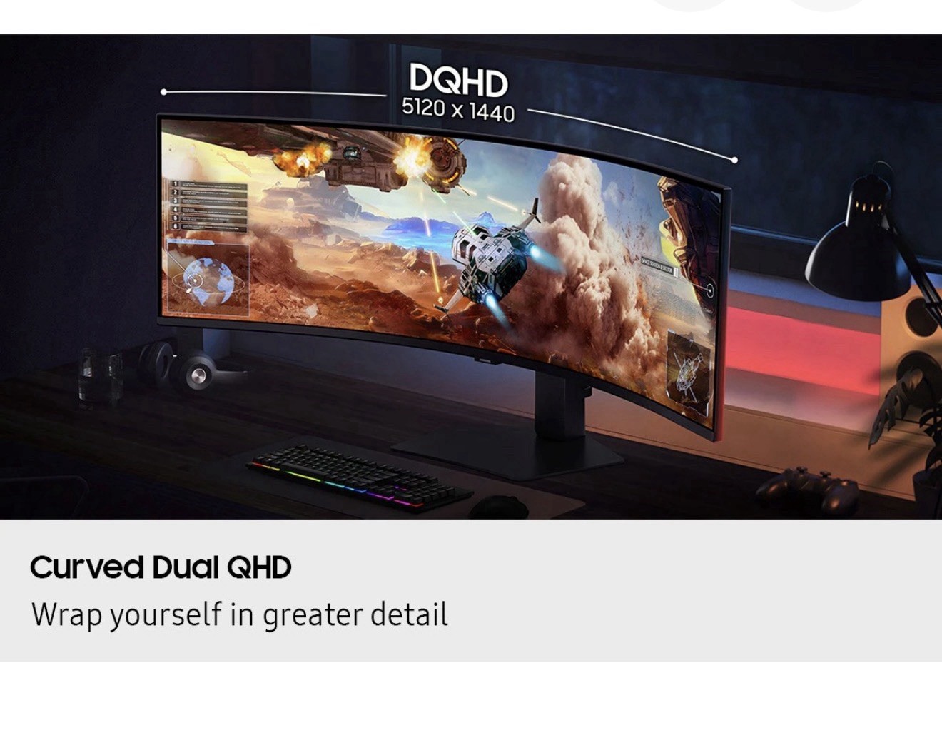 Samsung Odyssey G9 49in Curved 32:9 DQHD 5120×1440 144Hz 1ms Gaming
