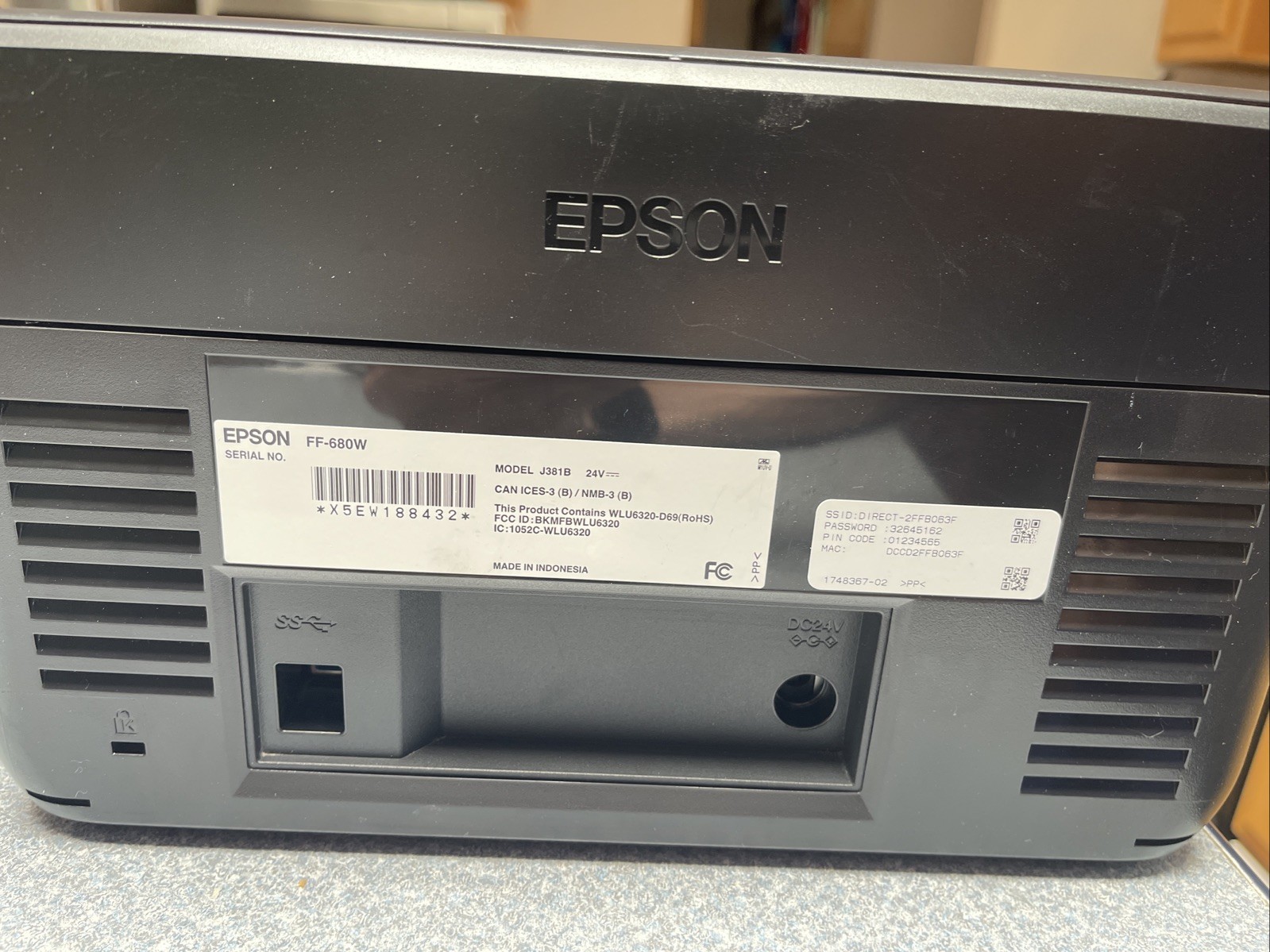 EPSON FastFoto FF-680W Document Scanner Used