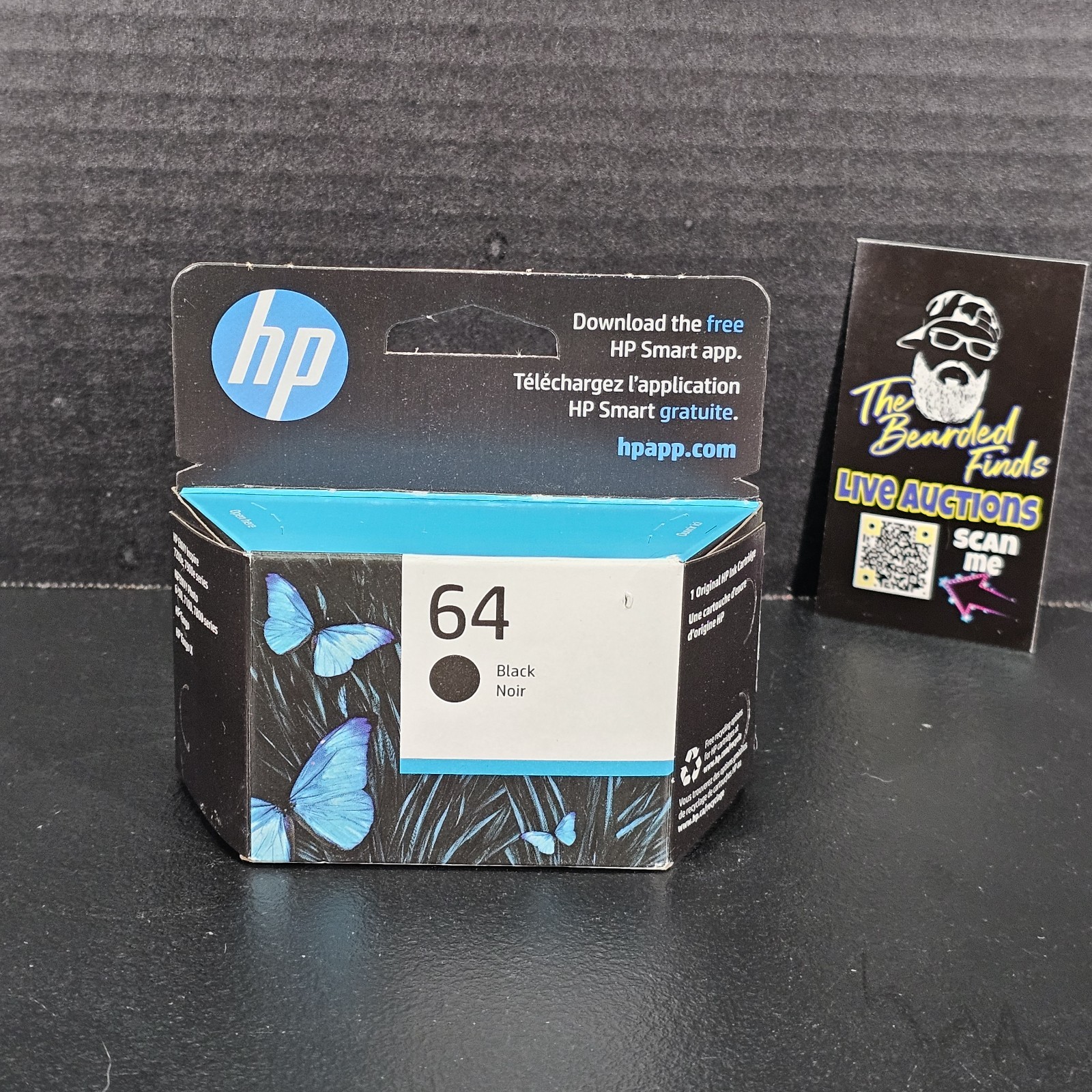 HP 64 Black Original Ink Cartridge, ~200 pages, N9J90AN#140 Exp 1/2026