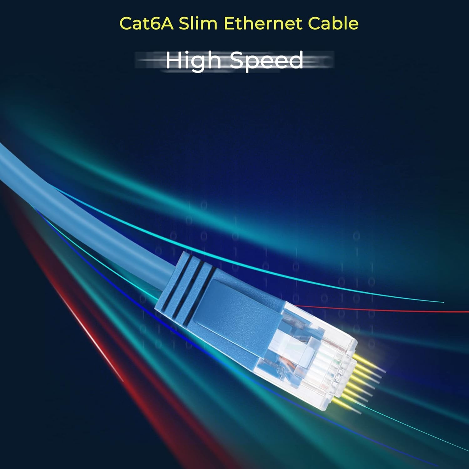 Rapink Patch Cables Cat6a 5ft (24 Pack) Slim, Cat6a Ethernet Patch Cable 10G Sup