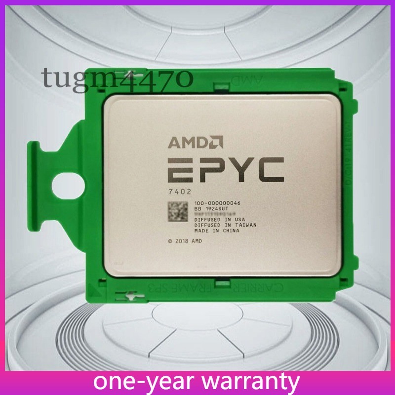 EPYC 7402 AMD Roman cpu processor 24 cores 48 threads 2.8GHZ up to 3.35GHZ Used