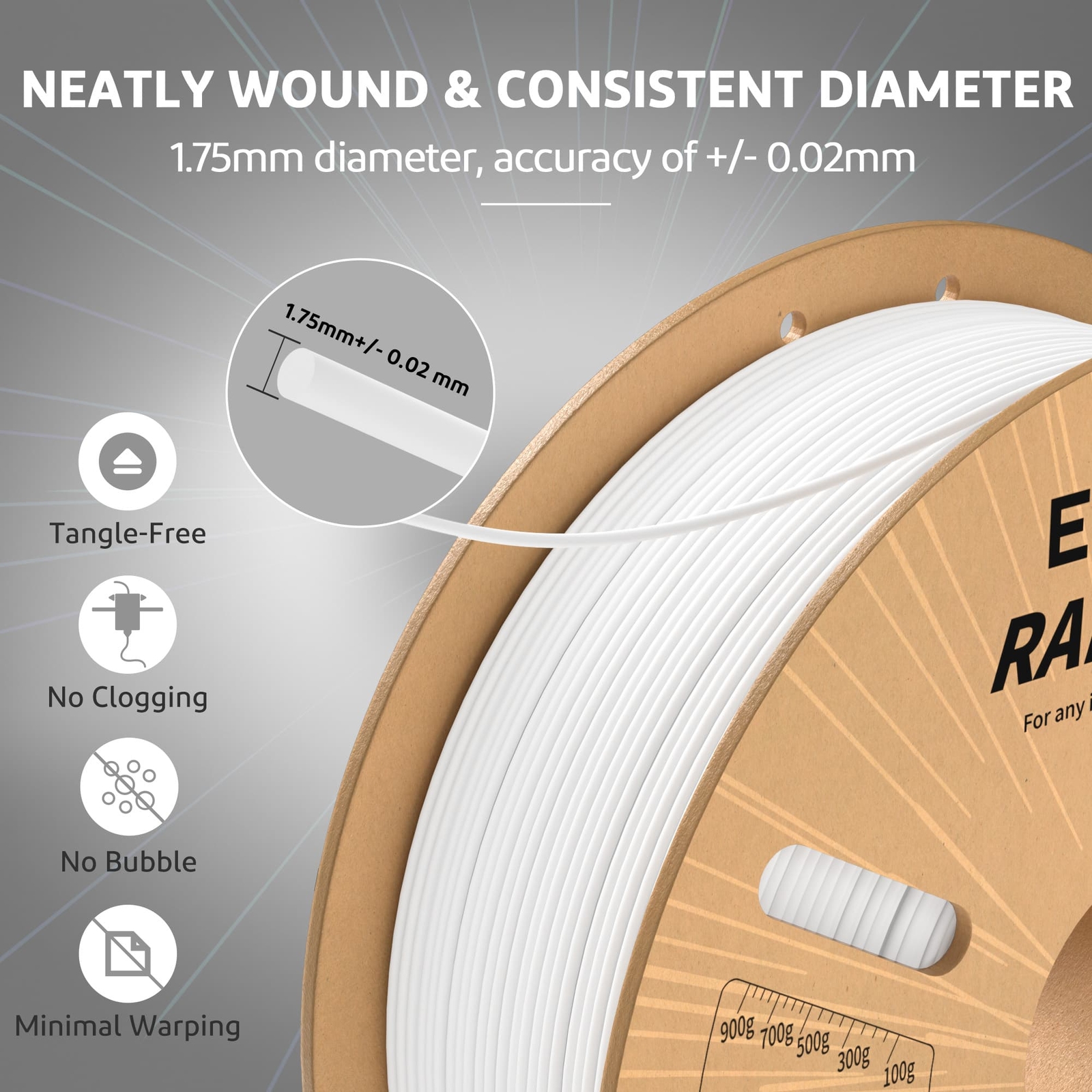 【Buy 3 Get 2 Free,Add 5】ELEGOO Rapid PLA+ 3D Printer Material Filament 1KG
