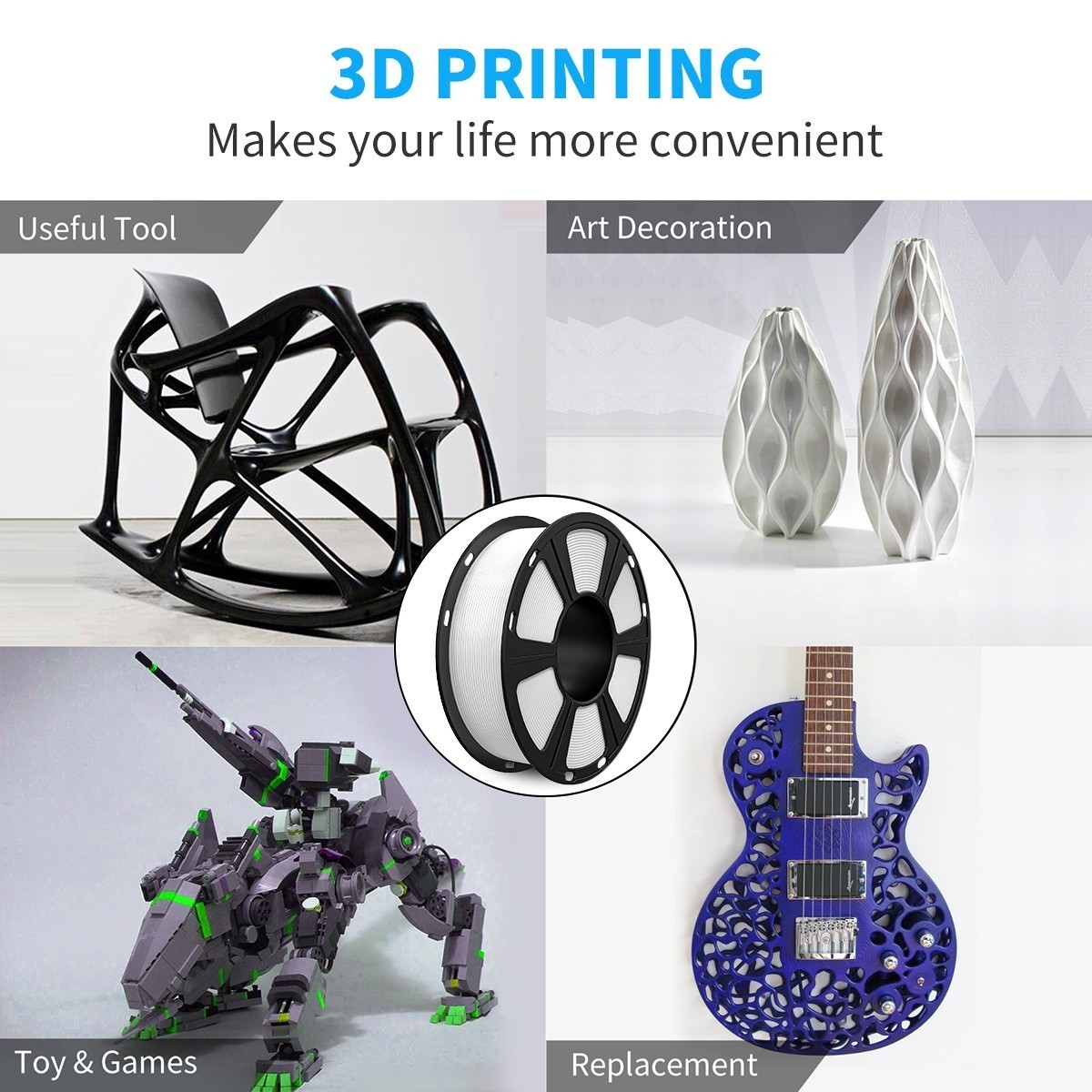 (BUY 6 GET 4 FREE,Add 10) Geeetech PETG/PLA/ASA/ABS+/TPU 3D Filament 1KG 1.75mm
