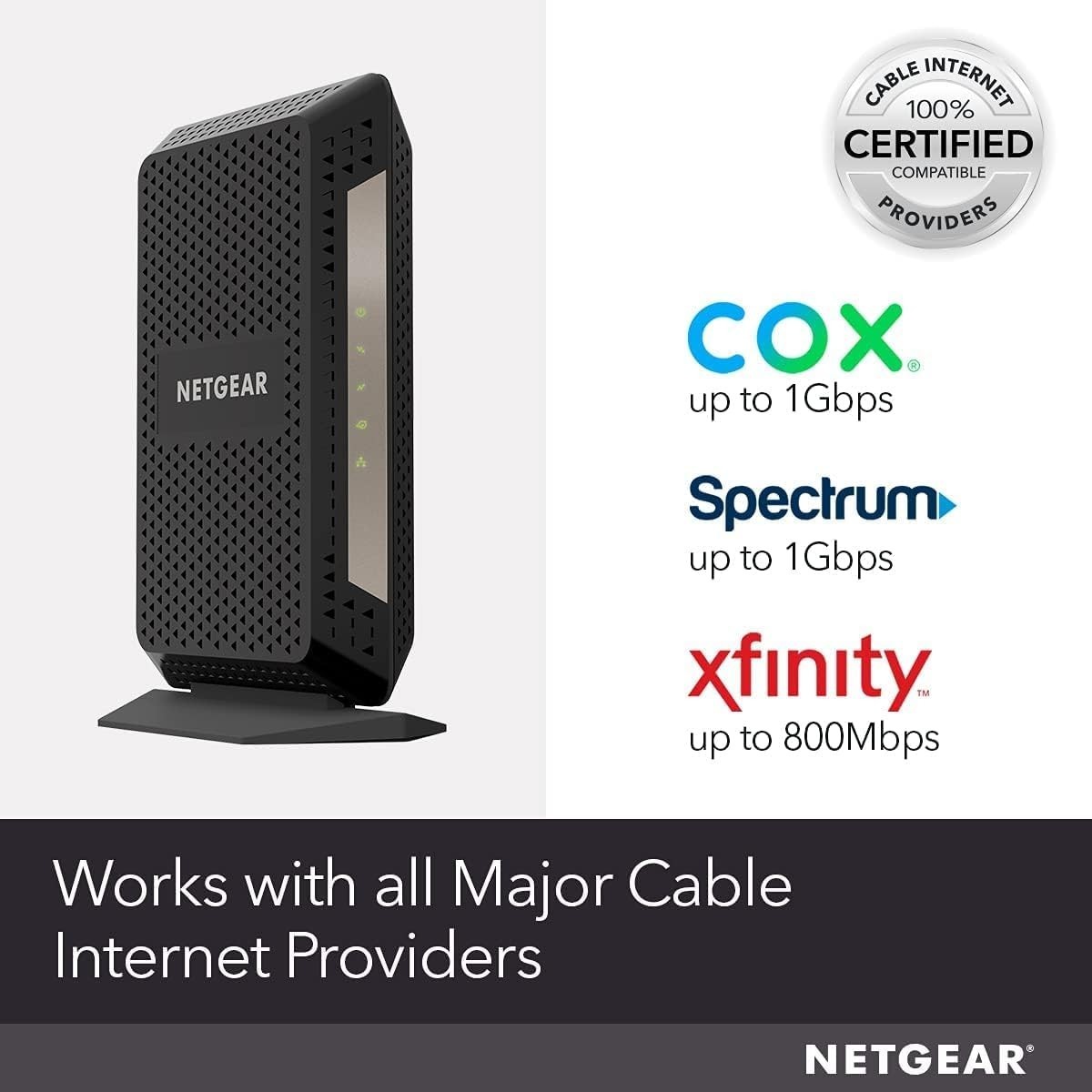 Netgear Gigabit Cable Modem (32×8) DOCSIS 3.1 | for XFINITY by Comcast, Cox.