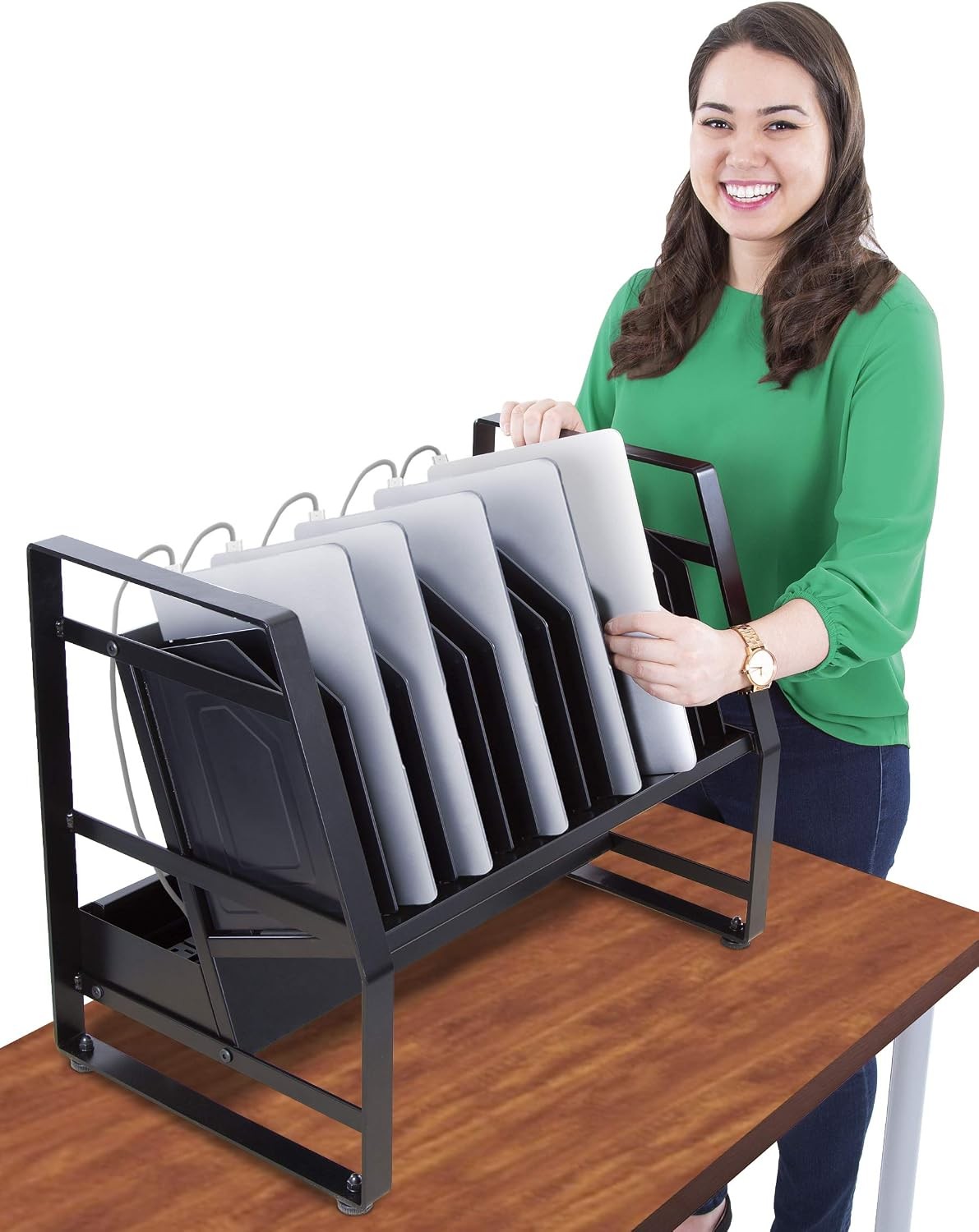 Line Leader 14 Device Open Charging Cart for Laptops Tablets & Chromebooks
