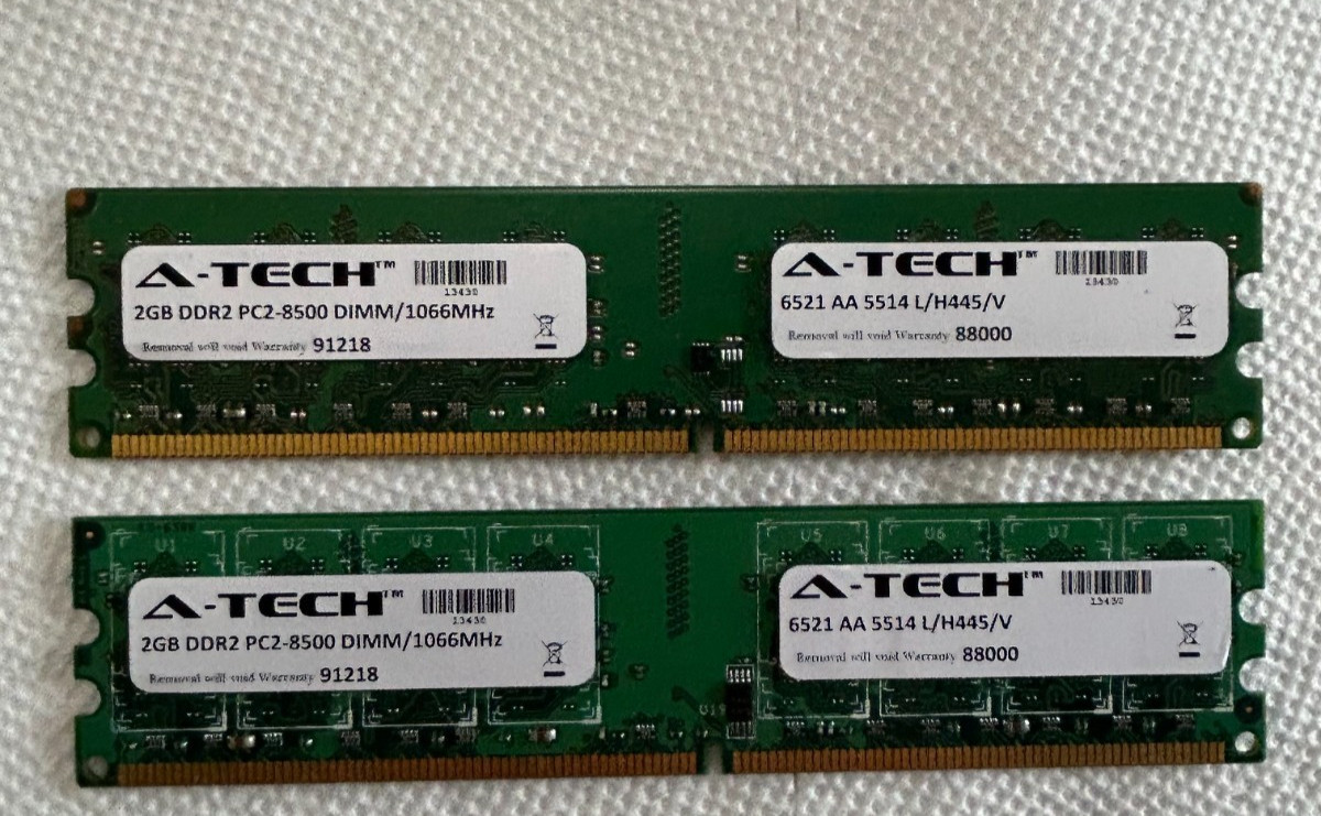 A-Tech 4GB (2x2GB) DDR2 1066MHz PC2-8500 240-Pin DIMM Desktop RAM CL7 Non-ECC