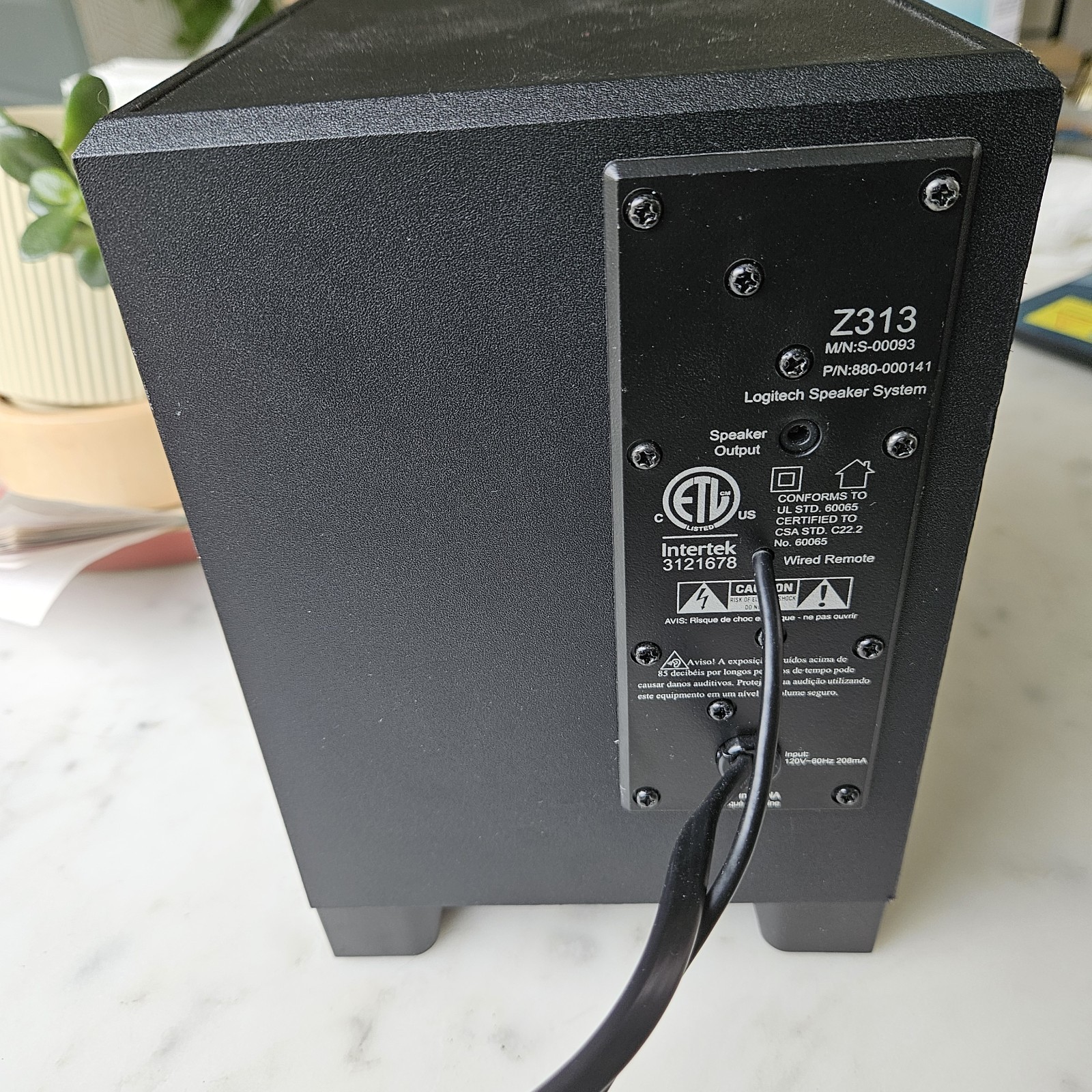 Logitech Z313 Replacement Part Subwoofer Only 980-000382 Grade B Tested