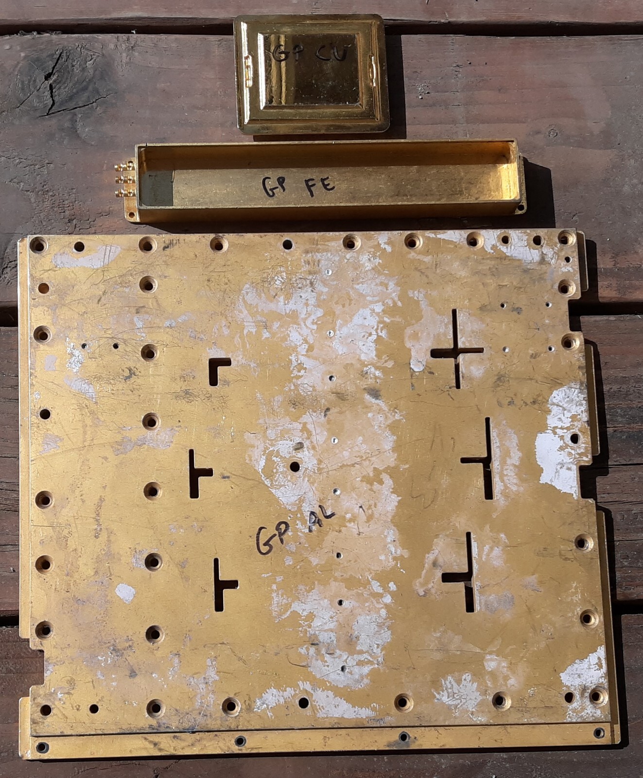 5.375 Lb. Lot Gold Plated Aluminum, Iron, Copper & Other Metal Parts.
