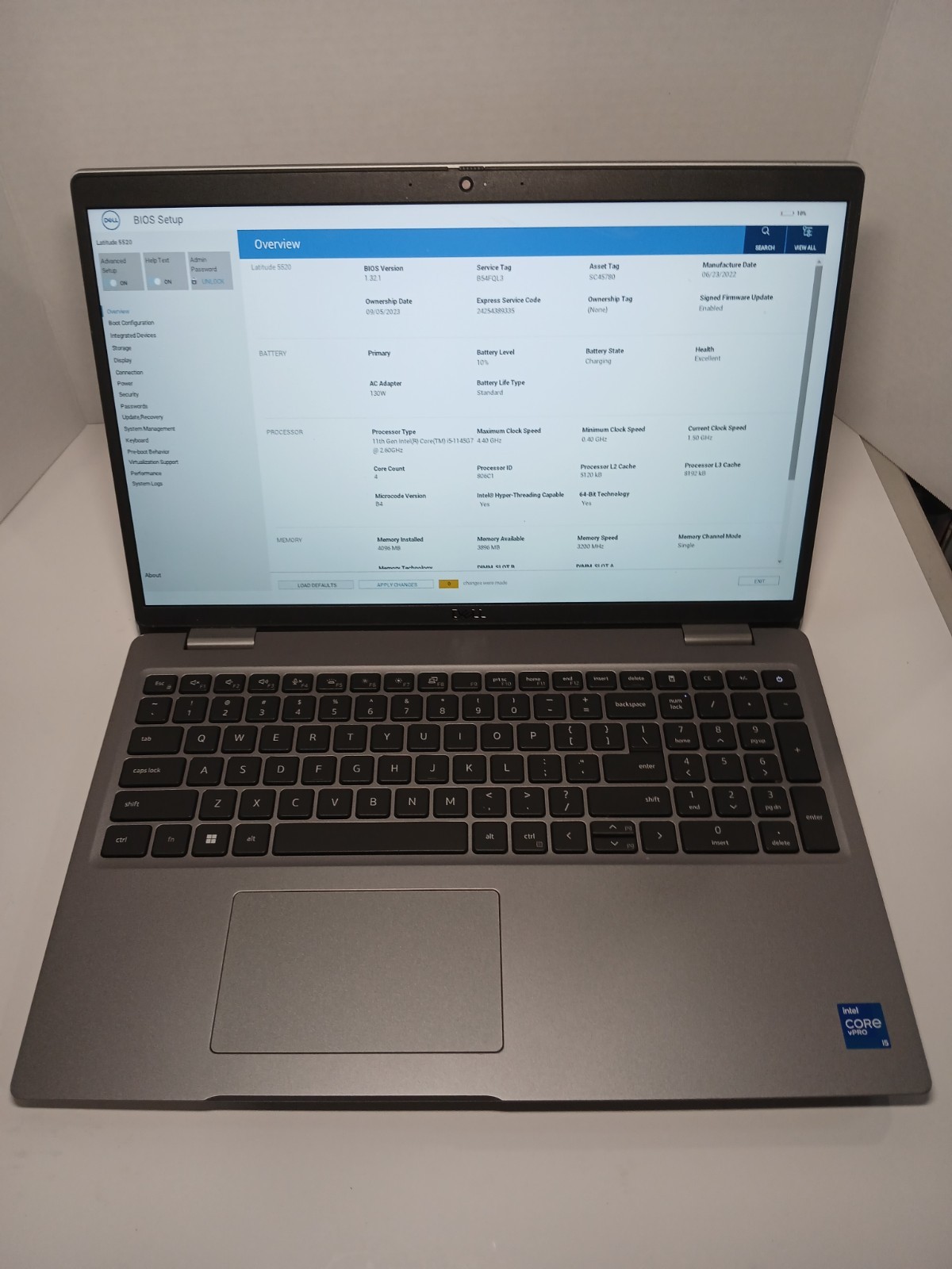 Dell Latitude 5520 15.6″ i5-1145G7 2.6GHz 4GB RAM NO SSD NO OS! BIOS PW! #97
